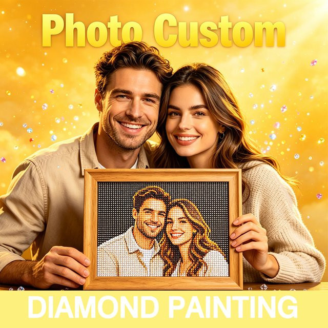 HUACAN Diamond Painting Set mit personalisiertem Foto für Erwachsene, abstrakte Heimdekoration in Multicolour mit quadratischen und runden Steinen - Bild 1