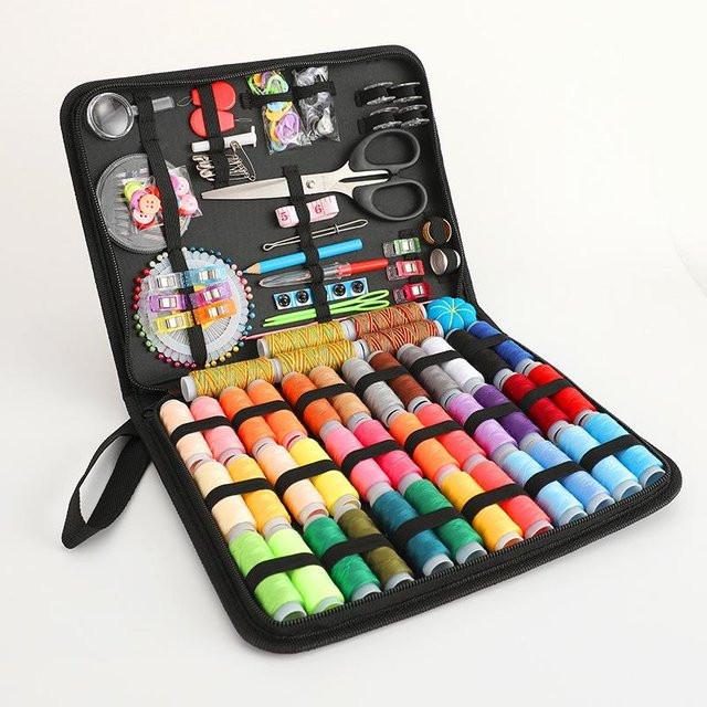Weihexin Nähset für Erwachsene mit 200 Premium-Nähzubehörteilen in Grau und Multicolour inklusive Nähgarn, Clips, Nähnadeln und Nähbox - Bild 1