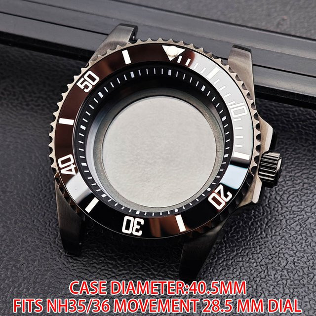 Dwayne Campbell Uhrengehäuse GMT, Edelstahl, Schwarz, 40,5 mm - Bild 1