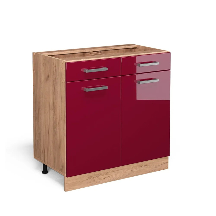 Vicco Küchenunterschrank R-Line in Bordeaux mit Goldkraft-Elementen, Breite: 80 cm - Bild 3