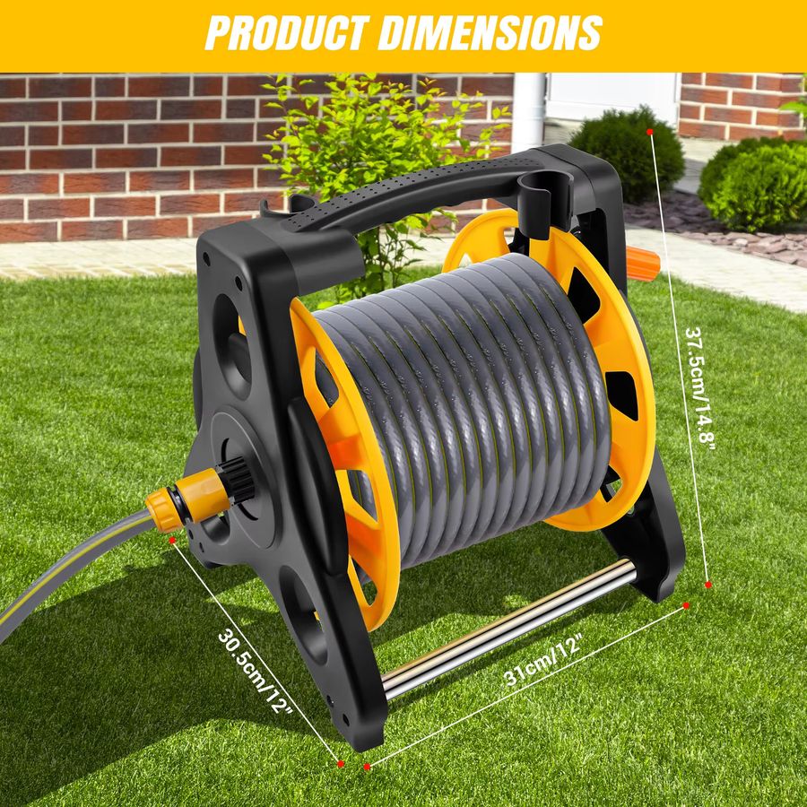 BRIEFNESS Schlauchrollenträger mobiler Ständer mit 7 Düsenmodi und Anti-Dreh-Mechanismus für Garten und Terrasse - Bild 4