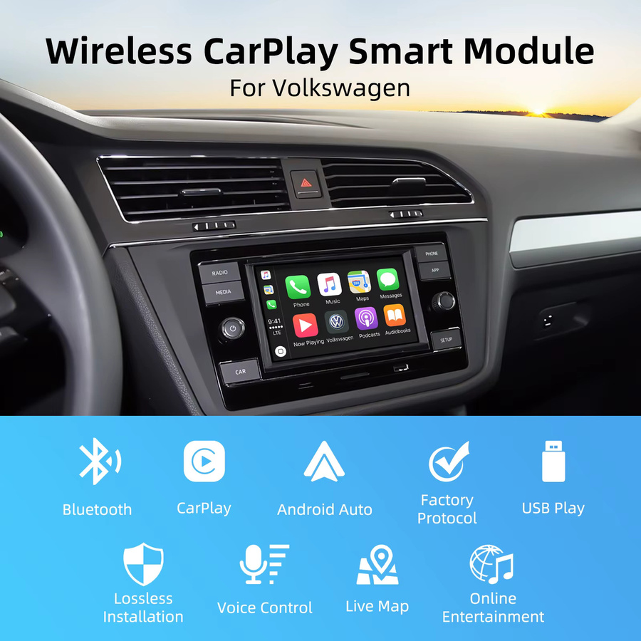 LEXXSON CarPlay und Android Auto Upgrade Decoder Box Interface Kit für VW MIB2 Plattform Golf 7, Tiguan, Lamando, Magotan und Phideon - Bild 2