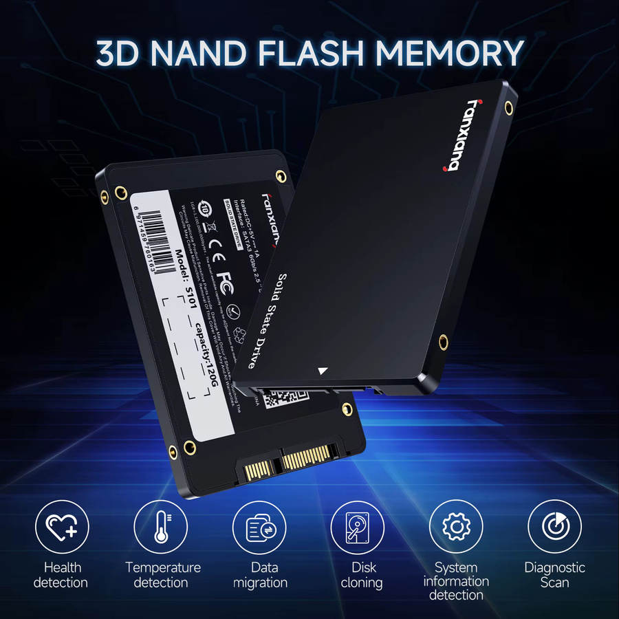 Fanxiang S101Q 2,5-Zoll SATA SSD Interne Solid-State-Drive für Desktop-PC und Laptop in Schwarz - Bild 4