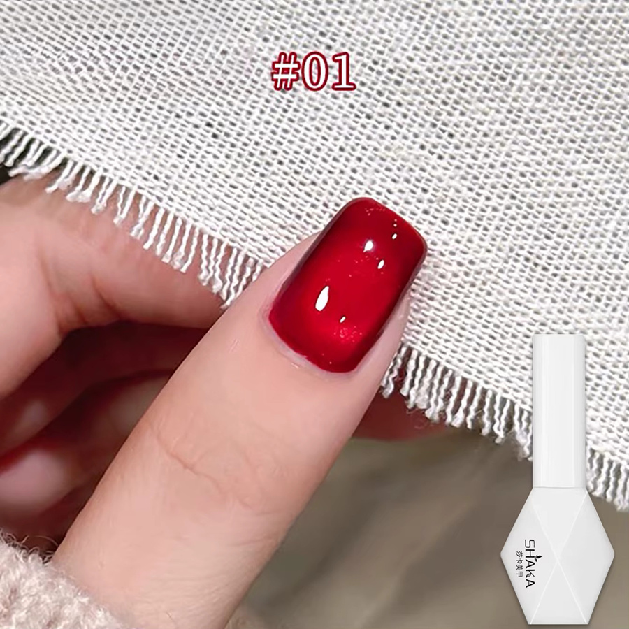 MISS SHAKA Gel-Nagellack, 3-Farben, Weißwein, Feenrot, Katzenauge - Bild 4