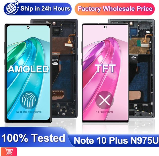 Samsung Note 10 Plus LCD Display mit AMOLED Touch Screen und Rahmen in Silber für N975F N9750 inklusive S Pen Unterstützung und Fingerabdrucksensor - Bild 1