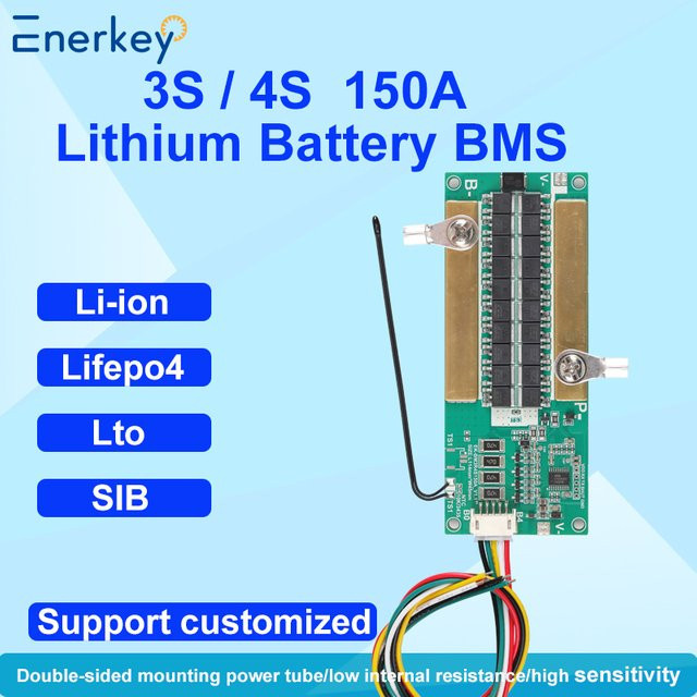 Enerkey BMS Batterieschutzplatine für Li-Ion, LiFePO4 und LTO Batterien, 150A, Farbe: Grün - Bild 1