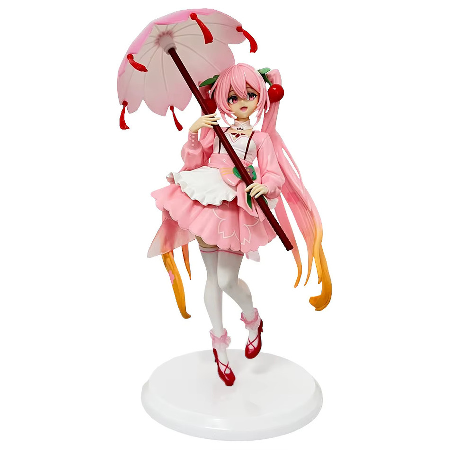 Bandai Hatsune Miku Figur, Regenschirm Kirschblüten, Kunststoff, Rosa / Pink - Bild 2