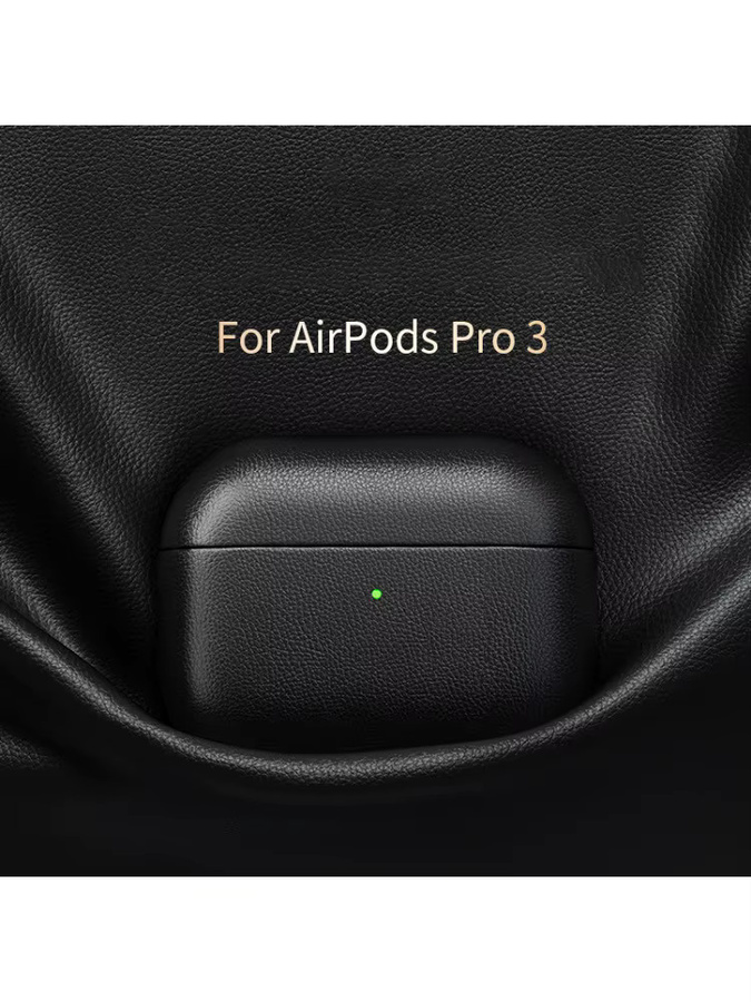 Eary Echtleder-Schutzhülle für AirPods Pro 3, stoßfestes Kopfhörer-Etui in Schwarz oder Braun - Bild 6