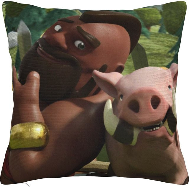 Dekorativer Hog Rider Kissenbezug aus Peach Skin, quadratisch, Mehrfarbig, B/B/H: 18 x 18 x 18 cm - Bild 1