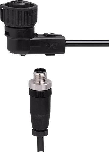 ifm electronic Verbindungsleitung E11274 mit Stecker gerade und Buchse gewinkelt, 4 Polzahl, schwarz, Länge: 2 m - Bild 1