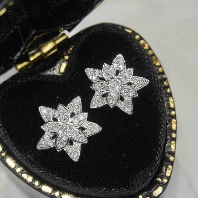 YIRAN Jewelry Ohrstecker 925 Silber, Zirkonia, Damen, Blumen - Bild 1
