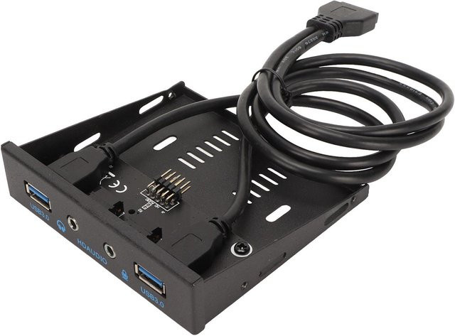 DIYelecs USB 3.0 Frontblende mit 4 Anschlüssen in Schwarz für 3,5 Zoll Gehäuse - Bild 1