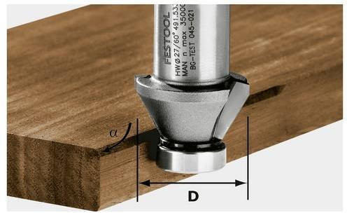 Festool Fasenfräser HW 30°-OFK 500 ohne Kugellager in Silber, Ø 27 mm - Bild 1
