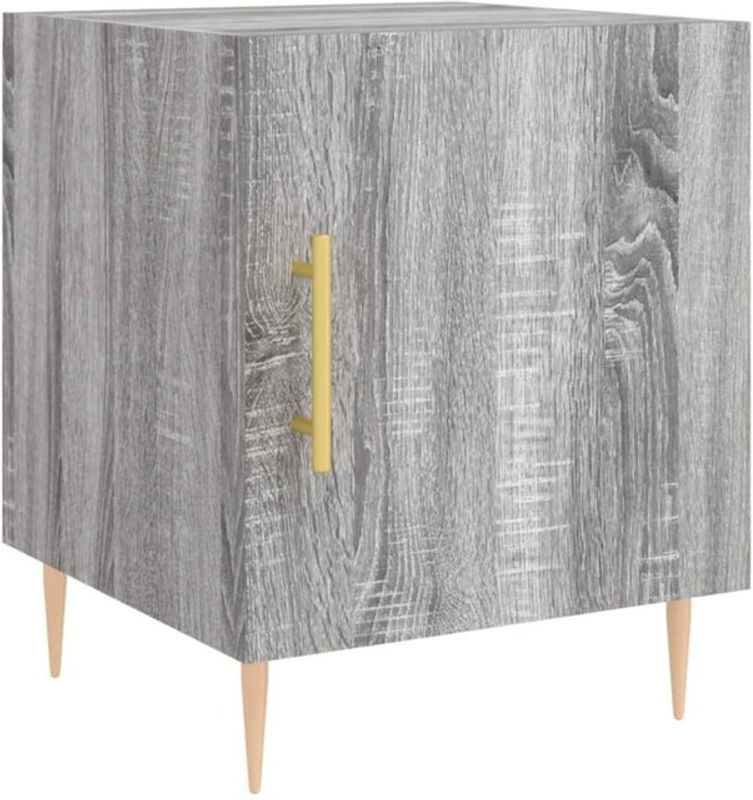 Vidaxl Nachttisch in Grau im modernen skandinavischen Design aus Holzwerkstoff und Metall, B/T/H: 40 x 40 x 50 cm - Bild 1