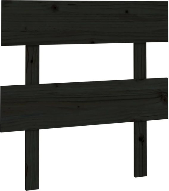 vidaXL Kopfteil aus Kiefernholz in Schwarz, rustikales Massivholz, B: 103,5 cm, T: 3 cm, H: 81 cm - Bild 1