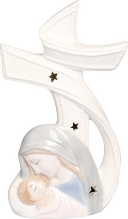 LED-Porzellankreuz Maria mit dem Kinde von viva domo in Weiss für deine Weihnachtsdekoration