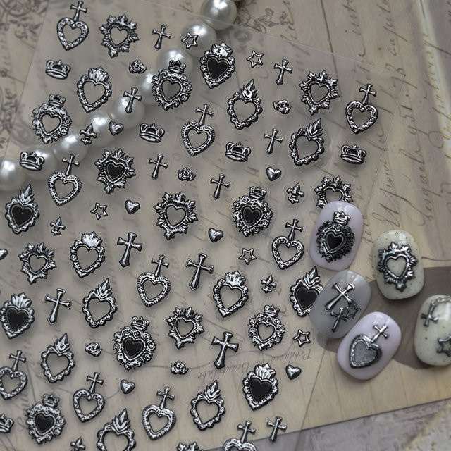 NAILFYOU Nagelkunst-Sticker, Silber, Metallic, Damen - Bild 1