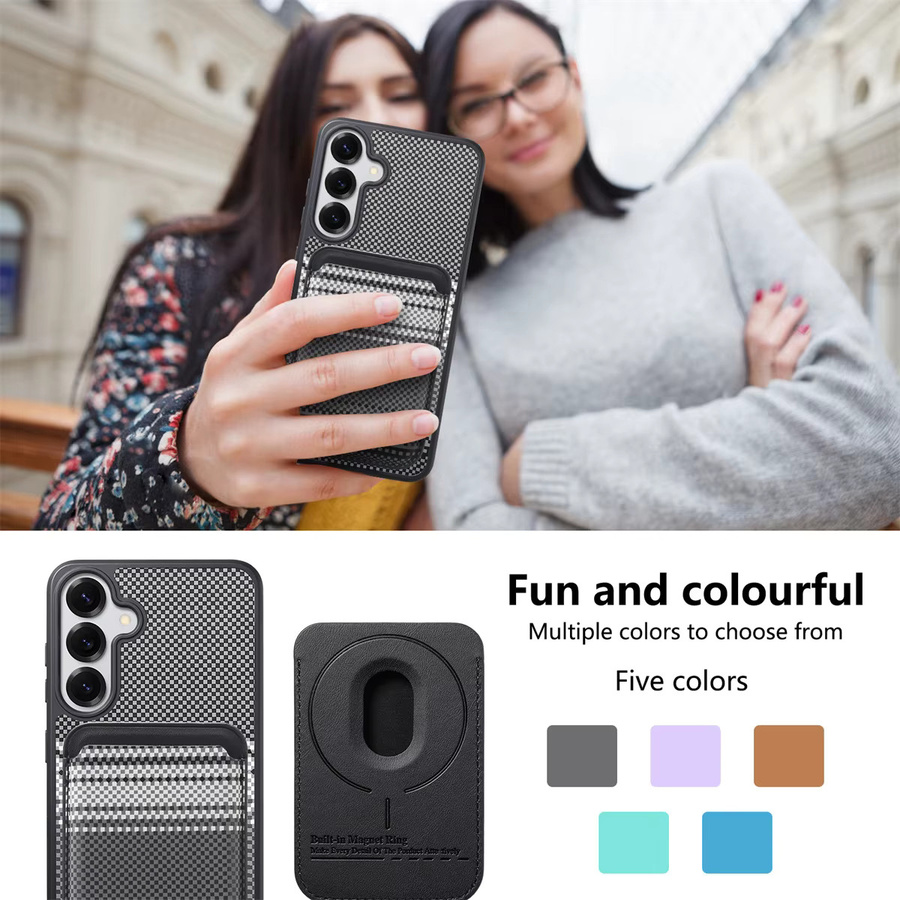 2-in-1 Magnetische Lederhülle mit abnehmbarer Brieftasche und kabelloser Ladefunktion für Samsung Galaxy S26 Ultra S25 S24 Plus in Braun - Bild 4