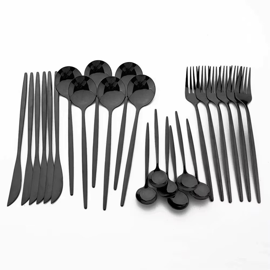 Uniturcky Besteckset aus Edelstahl in Schwarz Matt mit Messer, Gabel und Teelöffel - Bild 5