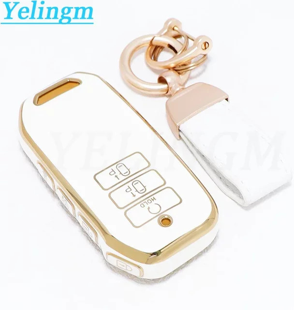YELINGM TPU Schlüsselhülle Gold Edge für Kia Sorento MQ4, EV6 und K8 Autofernbedienung mit 7 Tasten - Bild 1