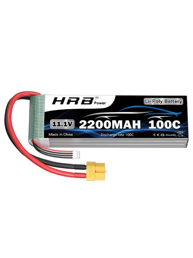HRB 2 Stück Lipo-Akku 3S 2200mAh 100C mit XT60-Stecker für FPV-Drohnen, Flugzeuge, RC-Autos und Boote - Bild 8