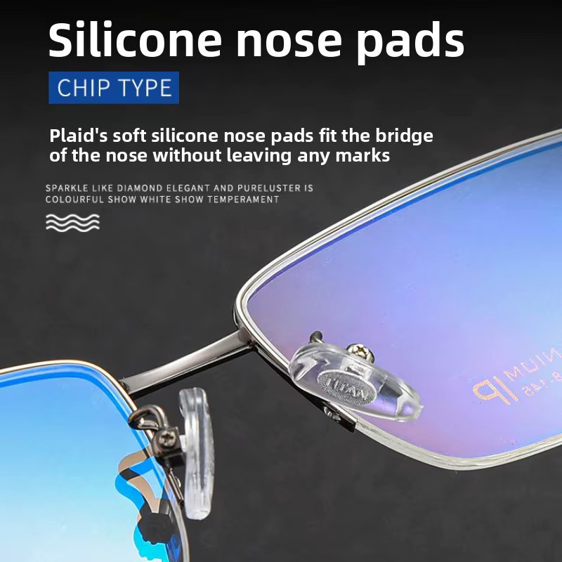 SZTZX Lesebrille Rechteck, Titan, Silber, Photochrome, Blaulichtfilter - Bild 2