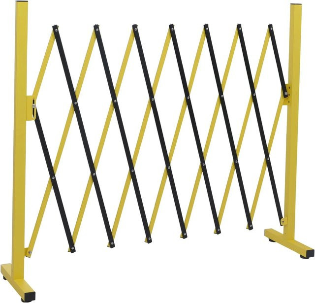 PROREGAL Alu Absperrgitter Scherengitter als ausziehbarer Zaun und Schutzgitter, Farbe: Gelb Schwarz, H x B: 200 x 103,5 cm - Bild 1