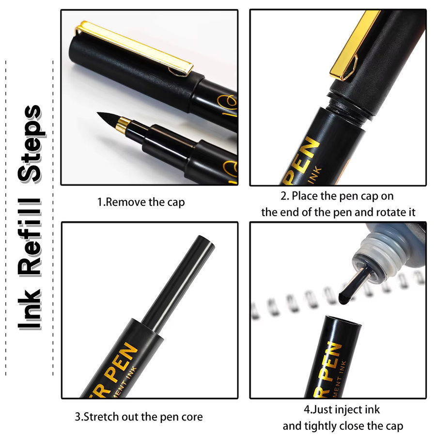 Haile Manga Marker Set mit Brush und Fine Nadelspitze in Schwarz für Skizzen und Kunstzeichnungen - Bild 6