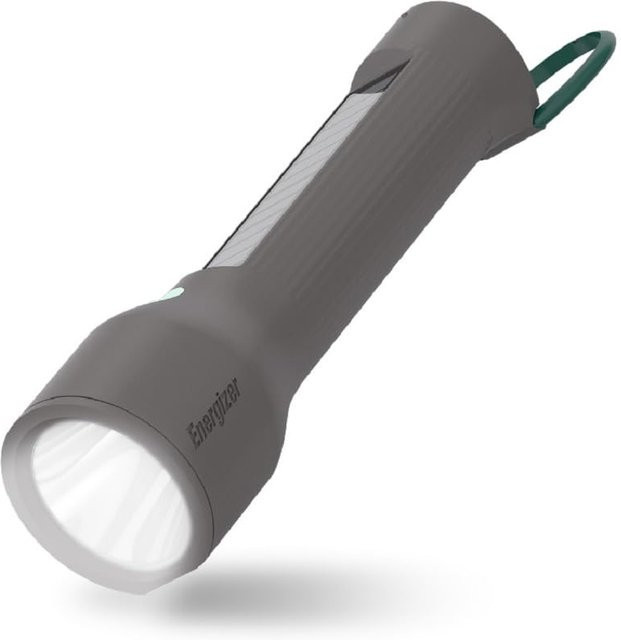 Energizer LED Taschenlampe mit Solar- und USB-Akku, 600 Lumen, Grau - Bild 1