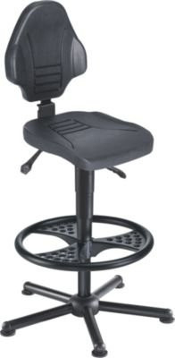 MeyChair Workster Pro W13 Arbeitsdrehstuhl in Schwarz mit Fußring und Gleitern - Bild 1