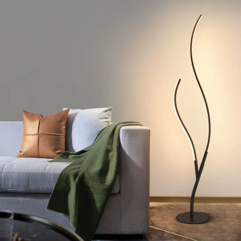 ZCTOP LED-Eckstehlampe im Baumzweig-Design mit Fernbedienung, moderne Stehleuchte aus Metall für Wohnzimmer und Schlafzimmer, Schwarz - Bild 5