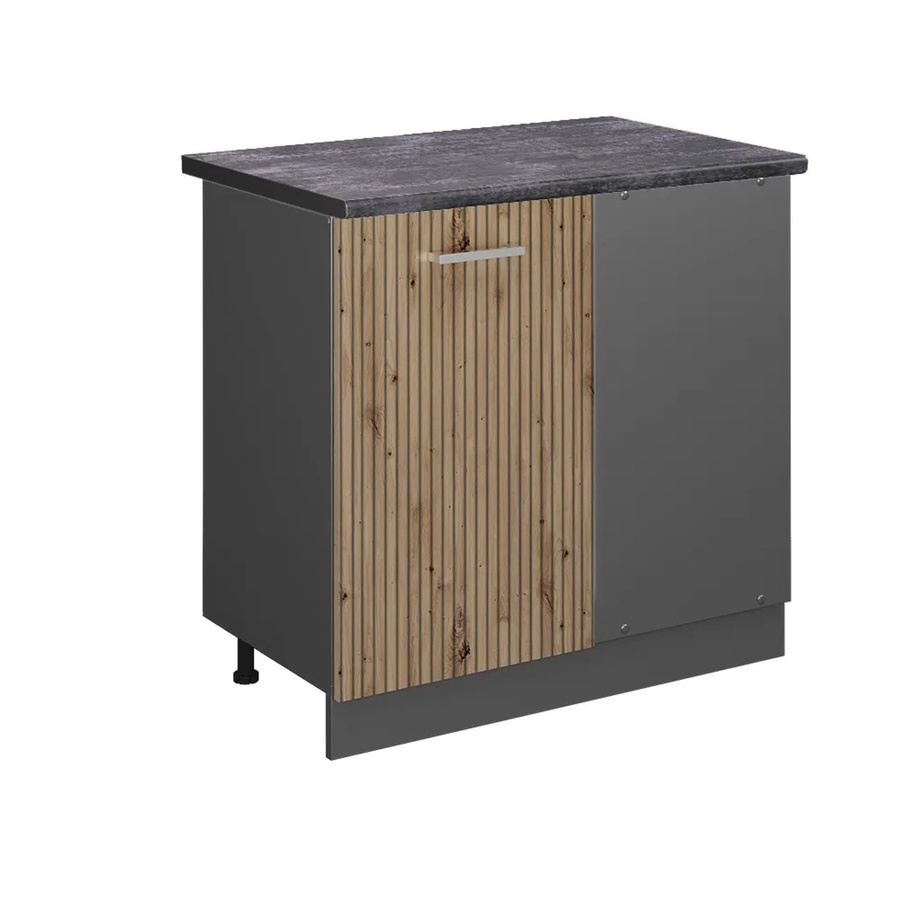 Vicco Eckunterschrank R-Line Küchenunterschrank in Artisan-Eiche und Anthrazit, B/T/H: 86 x 60 x 81,6 cm - Bild 2