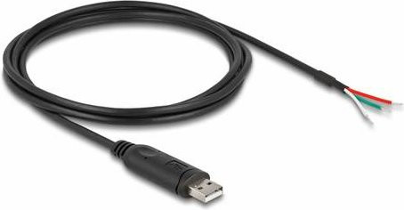 Delock USB 2.0 Datenkabel mit USB-A Stecker und offenen Kabelenden, Schwarz, 2,00 m - Bild 1