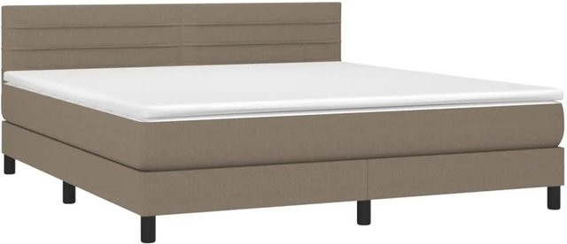 vidaXL Boxspringbett Hybrid mit Matratze und LED-Unterbettbeleuchtung in Beige, B/T/H: 180 x 200 cm - Bild 1