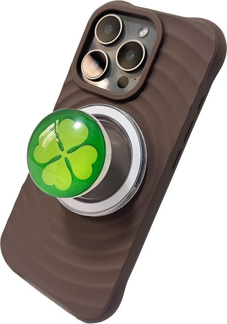 LS Magnetische Handyhalterung mit 3D-Kristallkugel und Vierblättrigem Kleeblatt Griptok für iPhone 17 Pro Max und 16 Pro Max - Bild 1