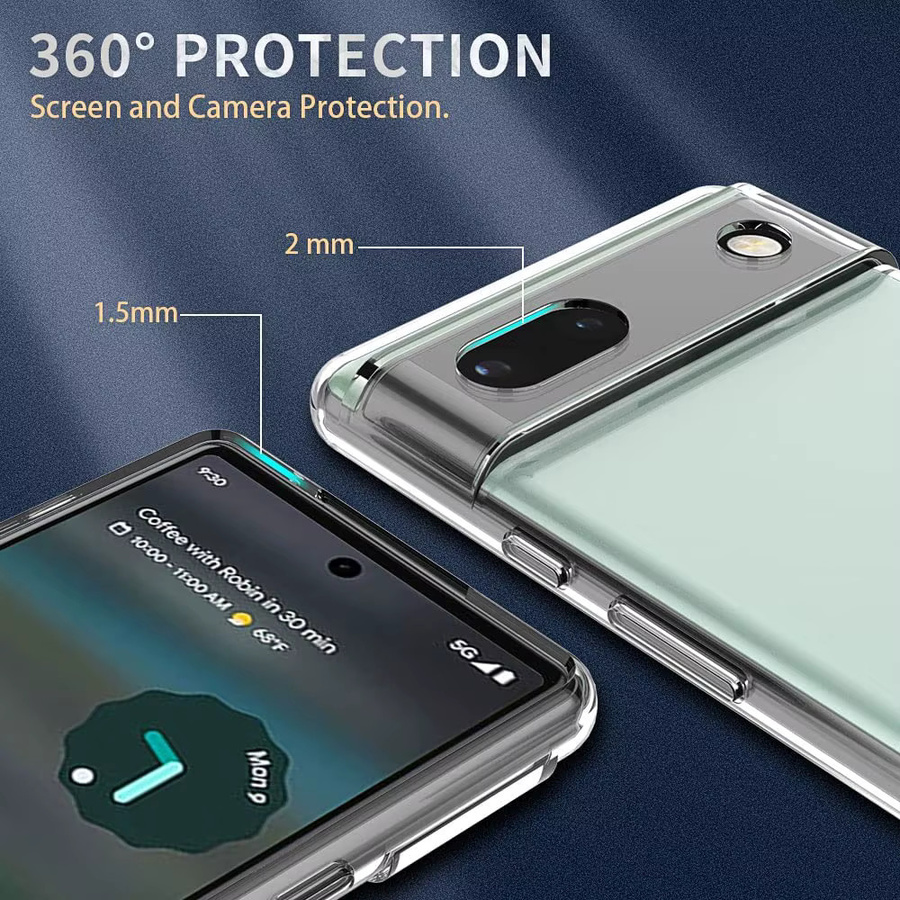 Ultradünne transparente Schutzhülle für Google Pixel 6, 6A, 7, 7A, 8, 8A, 9, 9A, 10 Pro und XL - Bild 5