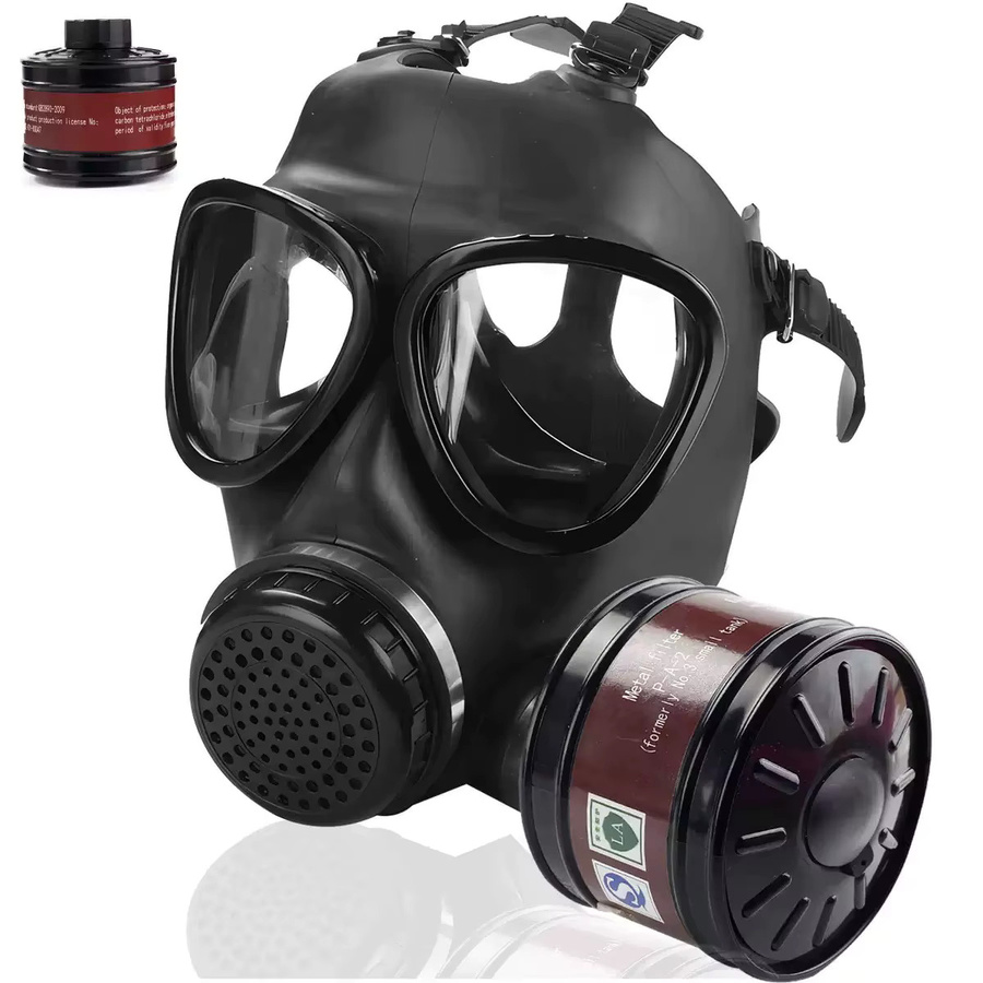 Ghost Face Typ 87 Chemikalienschutz-Vollmaske in Schwarz mit Gummi-Kopfband für Brandbekämpfung, Rauch und Gas - Bild 3