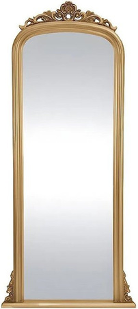 Wandspiegel Merry von Vente-unique in Gold mit Paulowniaholz, Breite: 80 cm, Höhe: 80 cm