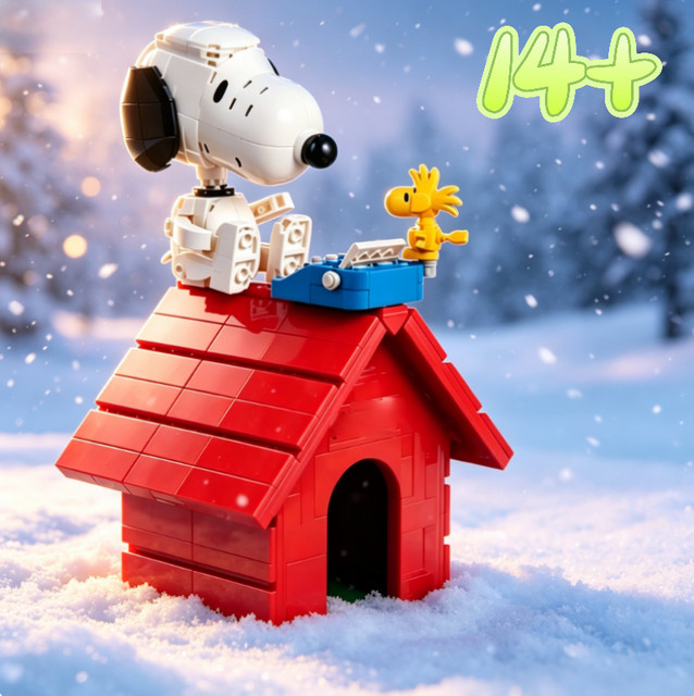 Peanuts Snoopy Vintage Hundehütten-Baustein-Ornament, 964 Teile, ab 14 Jahren - Bild 1