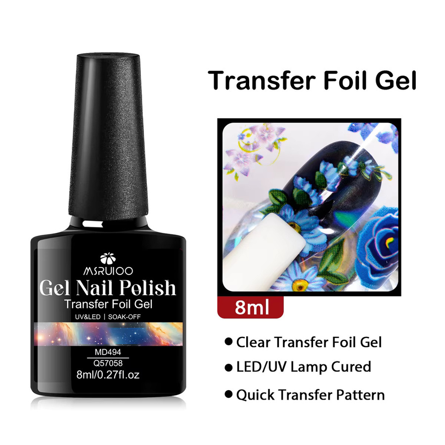 MSRUIOO Transferfolie Gel Nagellack, Klare, Glänzend, 8 ml - Bild 7