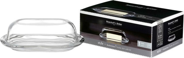 Ritzenhoff & Breker Butterdose Style aus Glas, transparent, Breite: 20 cm, Tiefe: 14 cm - Bild 1