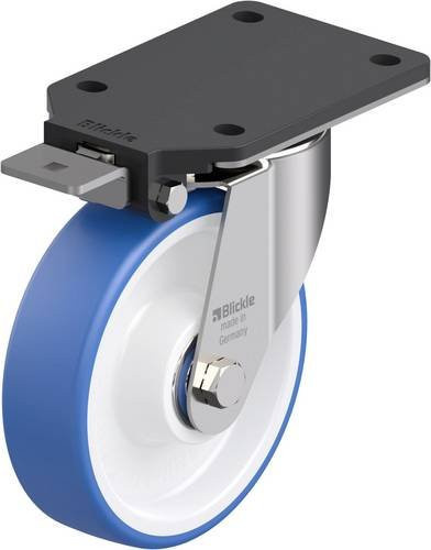 Blickle LEX-POTHS 160XK-IS Edelstahl-Lenkrolle in Blau und Weiß mit 160 mm Rad-Durchmesser - Bild 1