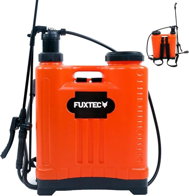 FUXTEC Drucksprüher FX-DS20L in Orange mit 20 Litern Fassungsvermögen, 73,5 cm Sprühlanze, 10 Bar Druck und gepolstertem Rückengurt inklusive 4 Sprühdüsen - Bild 1