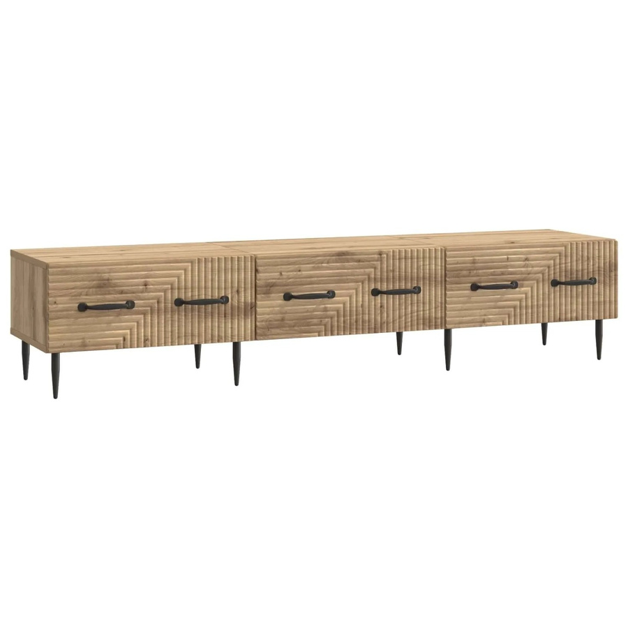 vidaXL TV-Schrank Artisan-Eiche in Braun mit Mid-Century Design, B/T/H: 147 x 34,5 x 30 cm - Bild 2