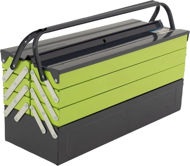 TRUTZHOLM Werkzeugkiste XXL aus Stahl mit 7 Fächern, Farbe: Grau/Grün, B/T/H: 53 x 20 x 27,5 cm - Bild 1