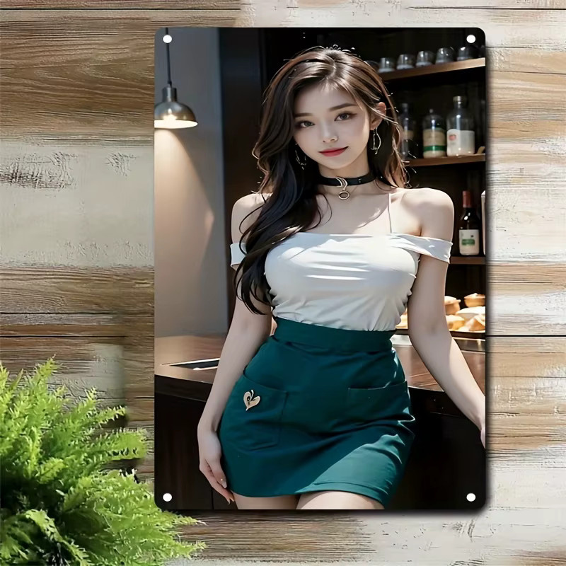CIFBUY Wandkunst Koreanische Frau aus Metall, Rechteckiges Metallschild in Multicolour - Bild 3