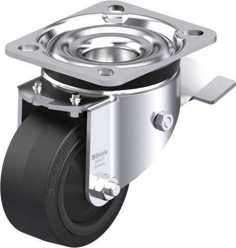 Blickle Lenkrolle LK-POEV 82KF-ST mit Feststeller in Schwarz und Silber, Rad-Durchmesser: 80 mm, Tragfähigkeit: 200 kg - Bild 1