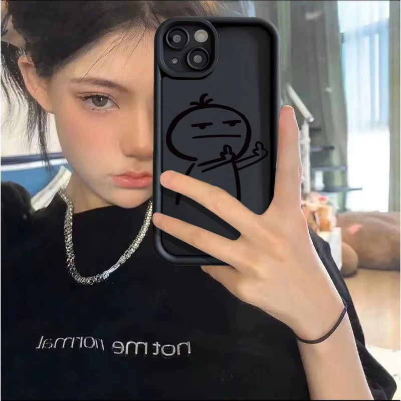 Xiaomi Handy Hülle mit Cartoon Stickman Design in Schwarz für Redmi Note 14 13 12 11 Pro Plus 5G 12S 11S 10S 10 12C 13C 14C 4G Soft Cover - Bild 5