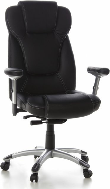 hjh OFFICE Profi Chefsessel EMBASSY 200 Executive Chair aus Kunstleder mit Armlehnen in Schwarz, höhenverstellbar - Bild 1