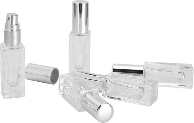 Koogeelife Parfüm-Sprühflasche aus Glas, 5 ml, Silberkopf, weiß - Bild 1